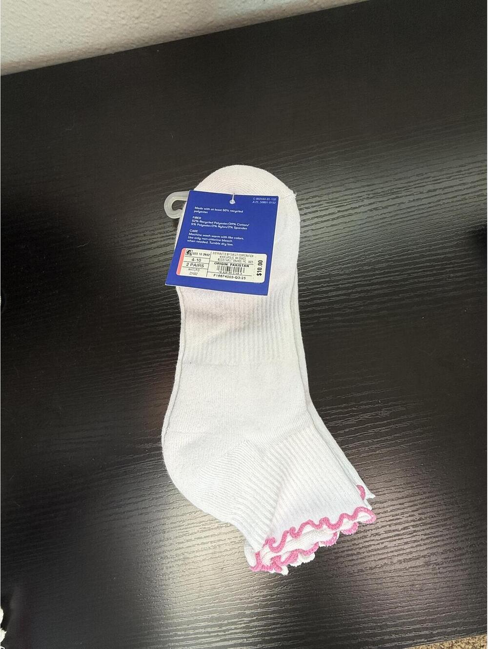 JoyLab Ankle Socks 2‑Pack – White, Shoe Size 4–10 - Picture 2 of 4